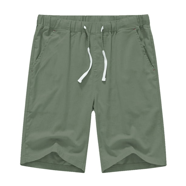 Tyhengta Men's Casual Cotton Shorts Drawstring Lightweight Summer Beach ...