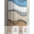 thumbnail image 3 of Blue Brown Striped Sheer Curtains for Living Room Bedroom Modern Gradient Abstract Waves Sheer Curtains 72 Inch Long 2 Panels Set Light Filtering Curtain Window Treatments Drapes for Dining Room, 3 of 6