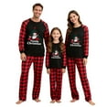 thumbnail image 4 of Mifsaly Matching Family Christmas Pajamas Set Pjs 2 Piece Cute Xmas Santa Loose Pullover Sleepwear Holidays Raglan Long Sleeve Nightwear Baggy Plaid Sleep Pants 2025 Festival Trendy Loungewear, 4 of 5