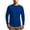 Blue-B, variant on Men's Blend Long Sleeve Tees, Moisture Wicking, Odor Protection, UPF 30+, Gray S(S)
