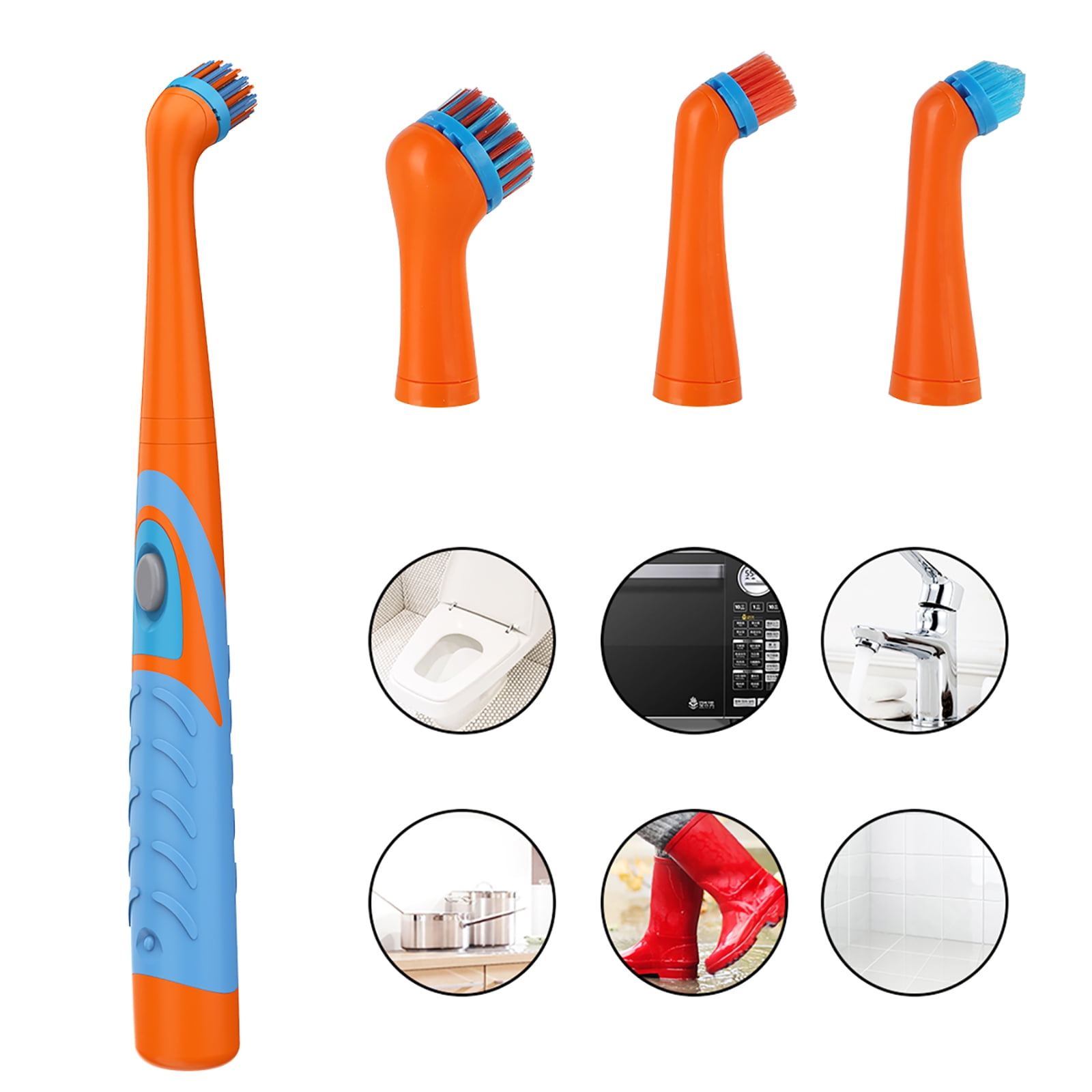 4 In 1 Electric Sonic Scrubber Cleaning Brush Household Cleaner Brush With  4 Brush Heads Brew - Cleaning Brushes - AliExpress