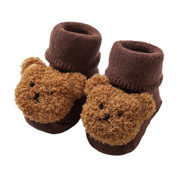 FhsagQ Boots Baby Shoes Boots Size 6 Warm Winter Baby Shoes Cartoon Bear Shape Cute Baby Shoes Baby Soft Sole Shoes Kids Shoes Boots Baby Size 1 Baby Winter Shoes Coffee Size S