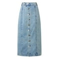 thumbnail image 6 of Women's Irregular Split Denim High Waisted Skirt Jean Skirt Western Skirts for Women Table Skirt Clips Striped Bed Skirt Skater Skirt plus Size Yoga Skirt Long Lace Skirt Preppy Skirt Running Skirt, 6 of 8