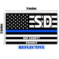 thumbnail image 2 of Reflective Miner County South Dakota SD Thin Blue Line Stealthy Old Glory USA Flag | Honoring Law Enforcement Officers Sheriffs | County State Decal Bumper Sticker 3M Vinyl 3" x 5", 2 of 3