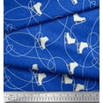 thumbnail image 2 of Soimoi Blue Moss Georgette Fabric Ice Skates Travel Print Fabric by the Yard 42 Inch Wide, 2 of 3