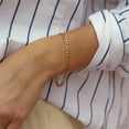 thumbnail image 5 of Lordgold Figaro Link Chain Bracelet Female 14K Yellow Gold Charm Bracelets Chain Bracelets for Women Man Jewelry Gifts, 5 of 6