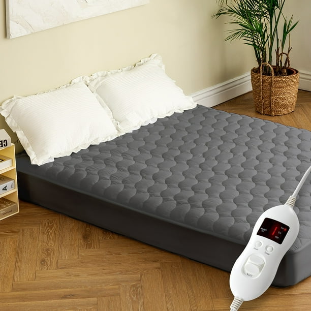 SERWALL Electric Heated Mattress Pad 8 Temperature Control Zone Safe