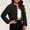 Black, variant on Women's Fall Winter Zip up Jacket Crew Neck Long Sleeve Solid Color Plus Size Casual Coat Lightweight Outerwear with Pockets XL-5XL Black