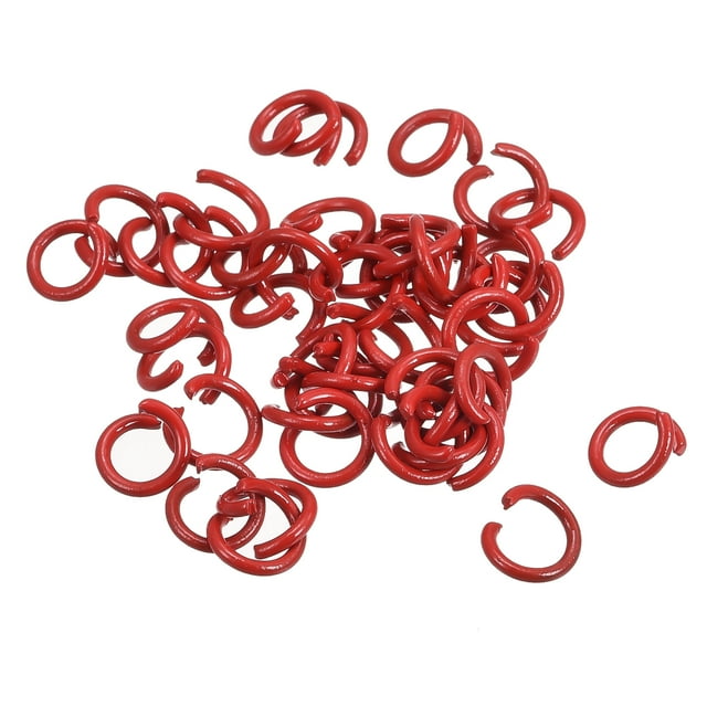 Unique Bargains Open Jump Rings, 10mm Colorful O-ring Connectors for DIY Crafts Jewelry Making, Carbon Steel, Red, 200Pack