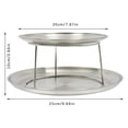 thumbnail image 2 of 2 Tiers Food Serving Riser Seafood Plate Round Plate Rack Silver Tray Stand, 2 of 19