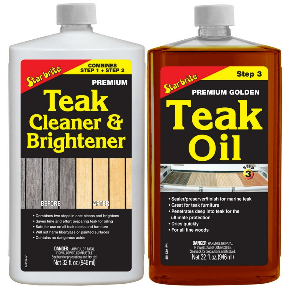 Star brite Teak Care Kit Cleaner/Brightener & Premium Star brite Teak Care Kit Cleaner/Brightener & Premium