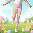 thumbnail image 4 of HXWCHs Girls Straight Leg Pants Easter Print Leggings Fashion Athletic Casual Stretch Pants for toddlers and Kids 3-4Years Pink, 4 of 5