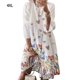 thumbnail image 1 of Sonducket Vestido Midi de manga larga estampado cuello gran columpio cintura alta ropa de mujer Vestidos Blanco 4XL, 1 of 8
