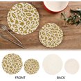 thumbnail image 3 of SKYSONIC Leopard Golden Pot Holders Trivets, 2 Pcs Heat Resistant Trivets,Skin Print Cotton Thread Weave Mats for Hot Pads Pans Pot Bowl Teapot for Kitchen Decor, 3 of 7