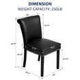 thumbnail image 6 of Subrtex Set of 2 Modern Upholstered Dining Chairs with Nailhead Trim and Wooden Legs, Black, 6 of 7