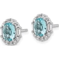 thumbnail image 2 of Sterling Silver Cheryl M Rhodium-Plated Blue & White Brilliant-Cut And Emerald-Cut Cz Oval Post Earrings (Width 8.6) (Length 10.4) - Jbsp, 2 of 5