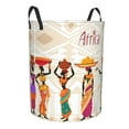 thumbnail image 2 of Balery Black African Woman Round Laundry Basket with Handles Waterproof Freestanding Laundry Hamper for Clothes Toys in the Dorm and Family-, 2 of 8