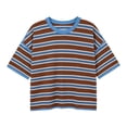 thumbnail image 6 of zbxnLI Oversized T Shirts for Women Casual Short Sleeve Tee Top Fashion Striped Baggy Tshirts Crew Neck Tops, 6 of 7