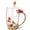 Red Butterfly Rose, variant on Enamel Glass Mug with Spoon Set Red Butterfly Rose Coffee Tea Serving