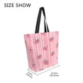 thumbnail image 4 of Open Top Canvas Tote Bag with Zipper Reusable Shopping Bag 13.5x15" Roomy Carryall Pink Bows and Strawberries, 4 of 9