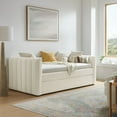 thumbnail image 5 of Modway Veyla Channel Tufted Boucle Twin Daybed With Trundle in White, 5 of 10