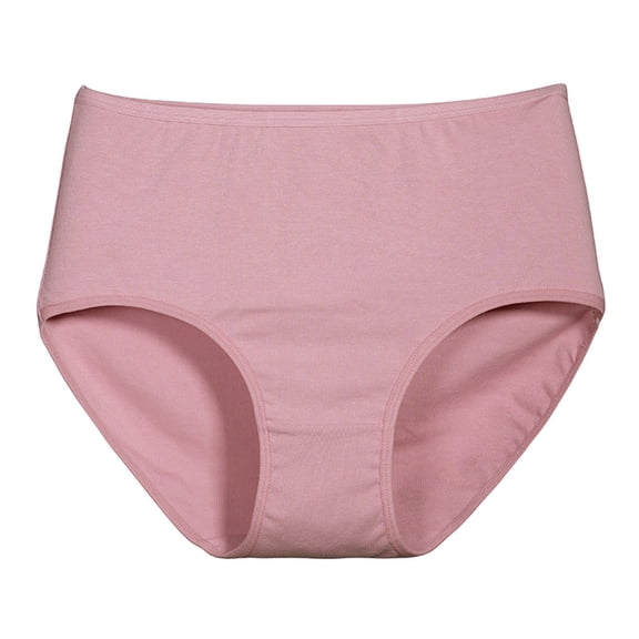 WULMLEO Women's High Waisted Cotton Briefs 1 Pack Stretchy French Cut Panties Soft Full Coverage HI Cut Underwear Watermelon Red XS