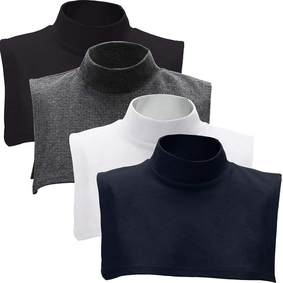 Fake Turtleneck Dickey Detachable Collars Set Half Top Mock Blouse Collar for Women Men