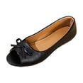 thumbnail image 2 of Miqool Bowknot Ballet Flats for Womens Casual Flat Shoes Peep Toe Shallow Slip On Moccasins Spring Outdoor PU Shoes, 2 of 9