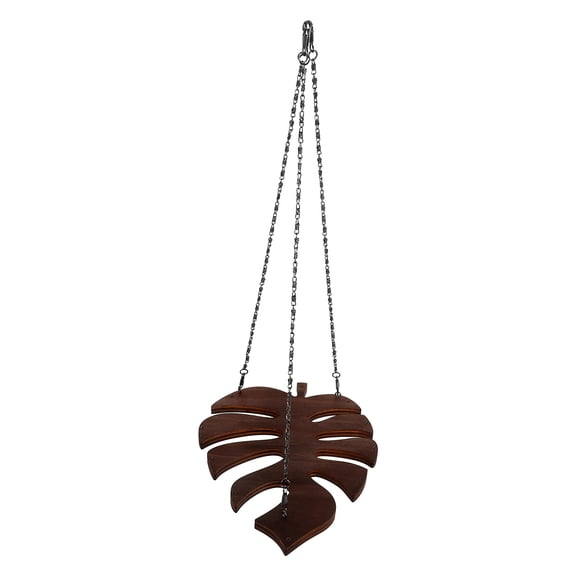 Monstera Leaf Wine Glass Holder Brown Wood Design for Home Use and Space Saving 70