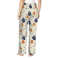 thumbnail image 3 of Naloa Flower Leaves Print Women’s Ultra-Soft Comfy Pajama Lounge Pants with Pockets & Drawstring, 3 of 8