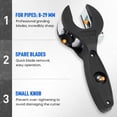 thumbnail image 6 of Ratcheting Tubing Cutter, 2 in 1 Close Quarters Tube Compact Cutter, Portable Ratcheting Tubing Cutter Tool for Cutting Copper, PVC, and Soft Metal Pipes, 6 of 9
