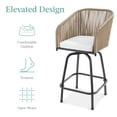 thumbnail image 5 of Best Choice Products Set of 2 Woven Wicker Swivel Barstools, Patio Bar Height Chairs w/ 360 Rotation - Natural/Ivory, 5 of 8