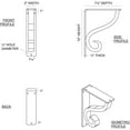 thumbnail image 2 of Ekena Millwork 2"W x 7 1/2"D x 10"H Ashford Triple, Wrought Iron Bracket, (Triple center brace) (4-Pack), 2 of 5