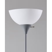 Mainstays 72‘’ Gray Combo Floor Lamp With Reading Lamp, Modern Design