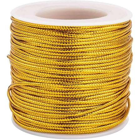 40m Metallic Cord Goldenrod Cord for Jewelry Making Round 2mm 43.74 Yards for DIY