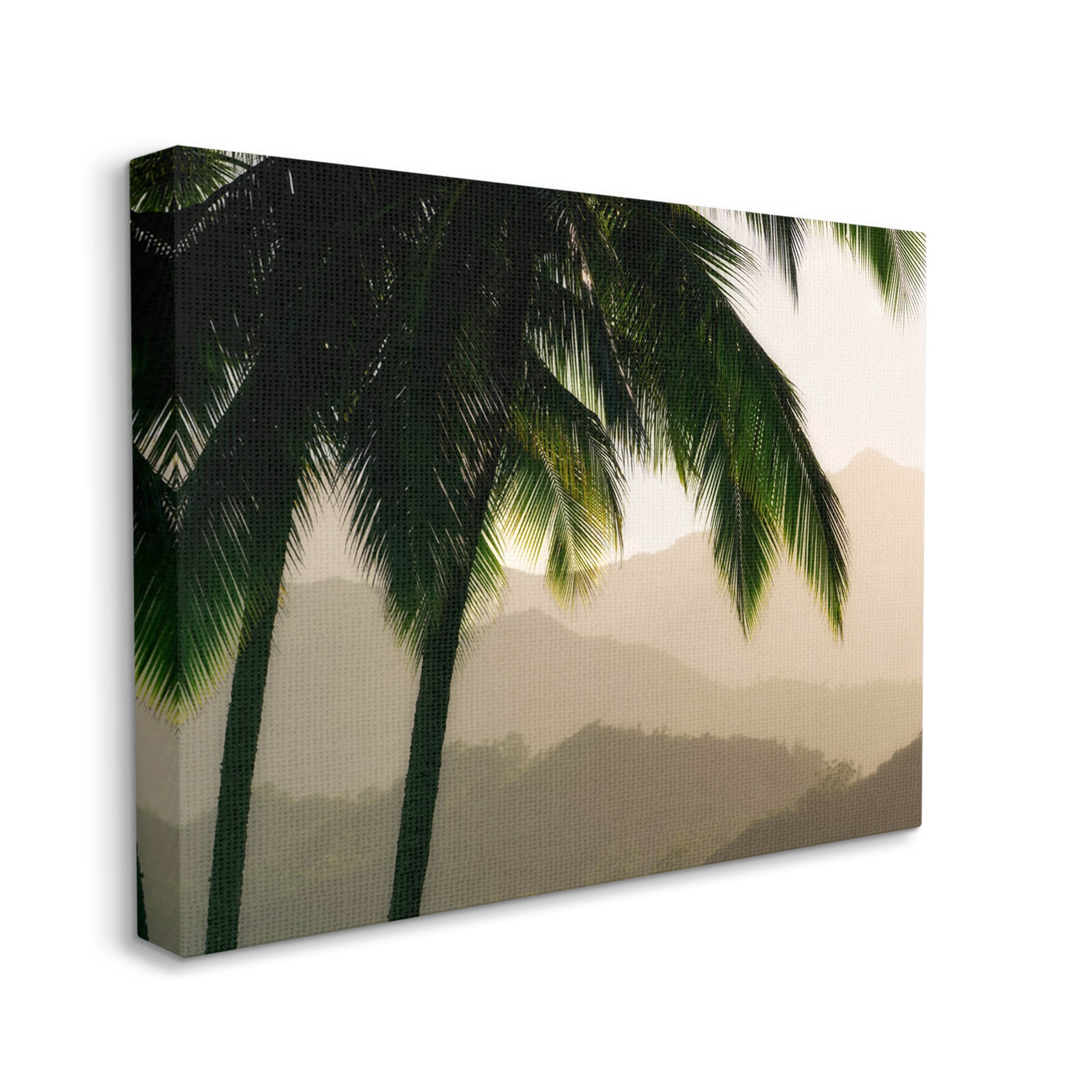 Stupell Industries Palm Trees At Sunrise Mountain Range Photograph Gallery Wrapped Canvas Print Wall Art, Design by Dennis Frates