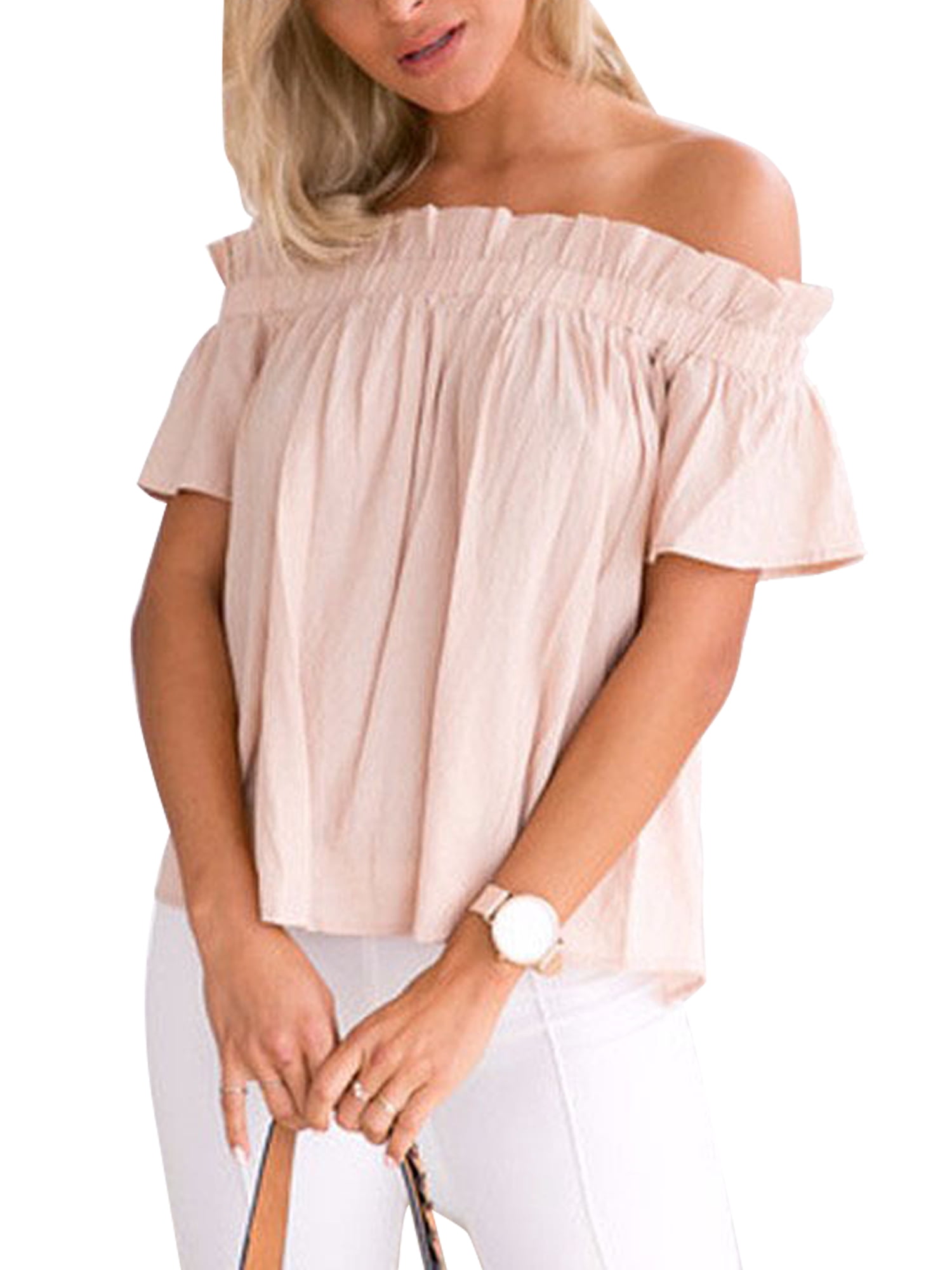 Womens Holiday Off Shoulder Bardot Top 