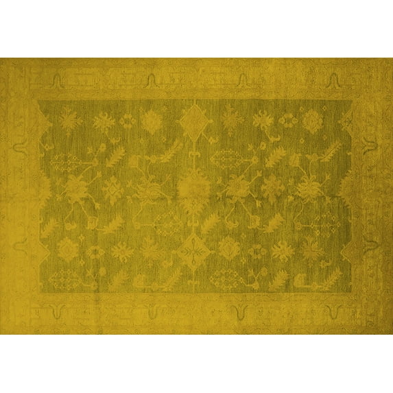 Ahgly Company Indoor Rectangle Oriental Yellow Industrial Area Rugs, 2' x 5'