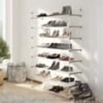thumbnail image 5 of Shoe Rack - 8-Tier Shoe Organizer for Closet, Bathroom, Entryway - Shelf Holds 40 Pairs Sneakers, Heels, Boots by Home-Complete (White), 5 of 9