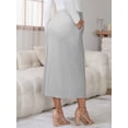 thumbnail image 4 of DARING DIVA Women's Midi Skirt Adjustable High Waist Over Belly Stretchy Jersey S Gray, 4 of 8