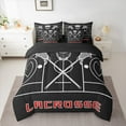 thumbnail image 2 of Homewish Lacrosse Bedding Comforter Set 7 Pieces for Boys, Gray Black Full Bedding Set, Sport Helmet Fitted Sheet Flat Sheet, Breathable Home Decor, 2 of 8
