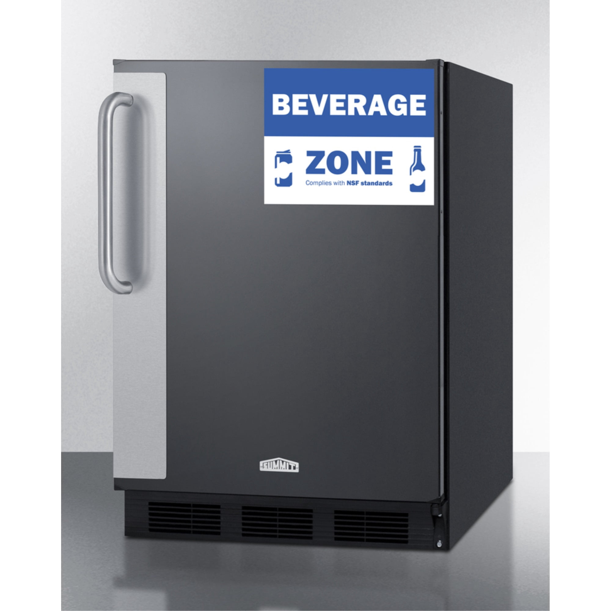 Commercial 5.5 cu.ft. beverage zone all-refrigerator with stainless steel handle