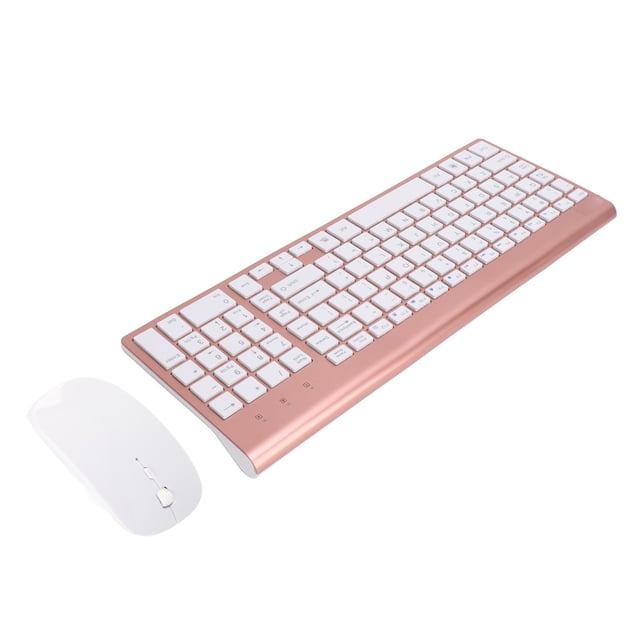 Combo de Teclado y Ratón Inalámbricos, Teclas con Revestimiento UV, Botones Silenciosos, Diseño Ergonómico 2.4G, Para Computadadoras de Escrittorio, Tabletas, Dispositivos