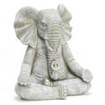 thumbnail image 3 of LuxenHome Gray MgO Meditating Elephant Statue, 3 of 8