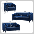thumbnail image 2 of Aukfa 3 Pieces Sectional Sofa Couch Set for Living Room, 3 Seat Sofa, Loveseat and Accent Chair,Blue, 2 of 8