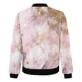 thumbnail image 5 of Arlun Womens Floral Printed Bomber Jackets Lightweight Zipper up Fashion Stand Collar Coats Casual Loose Fit Long Sleeve Full Zip Fall Jacket Windbreaker Outwear with Pockets Pink4 L, 5 of 5
