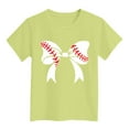 thumbnail image 4 of Toimothcn Toddler Girls Tee Shirts Casual Baseball Bowknot Printed Short Sleeve Crew Neck Soft Loose Fit T Shirt Comfy Girls Dailywear 18-24 Months, 4 of 4