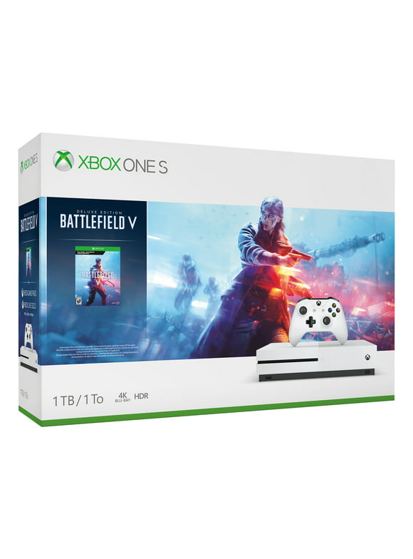 Microsoft Xbox One S 1TB Battlefield V Bundle, White, 234-00679