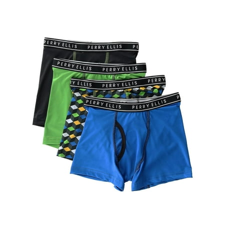 Perry Ellis Underwear, 4 Pack Boys Tech Boxer Brief (Little Boys & Big (Best Underwear For Big Butts)
