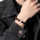 thumbnail image 2 of Pulsera de obsidiana para hombre con mantra de seis palabras en plata 999, 2 of 2